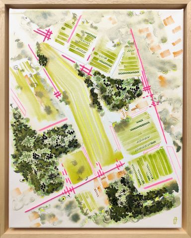 aquarelle Bacalon aquarelle sur papier coton broderie fait main artiste brodeuse 