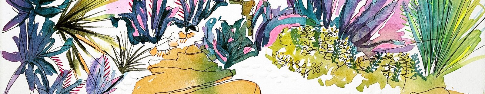 motif végétaux aquarelle