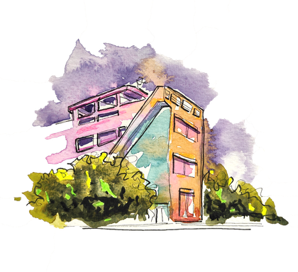 aquarelle patrimoine villa corbusier Pessac